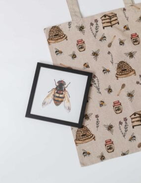 bites, paveikslas, pirkiniu krepsys